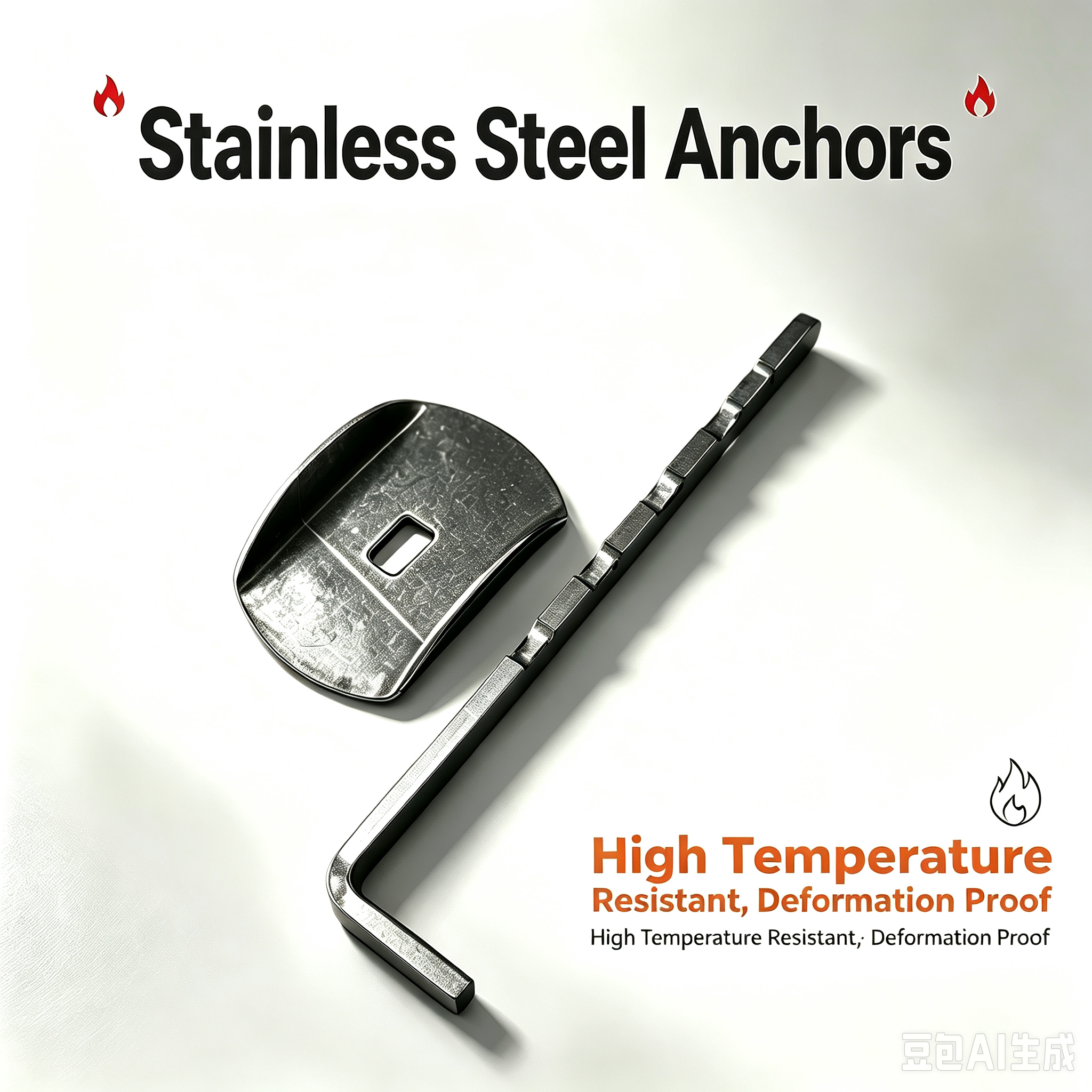 Stainless Steel Anchor Fasteners Are Used To Fix Industrial Furnace And Kiln Fiber Blankets