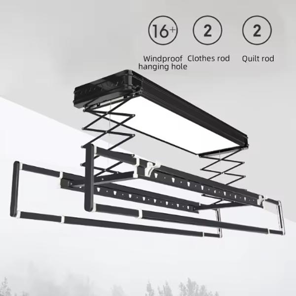 Smart Balcony Electric Lifting Laundry Folding Hanger Clothes Rack Lizhen-Hwa.Vic