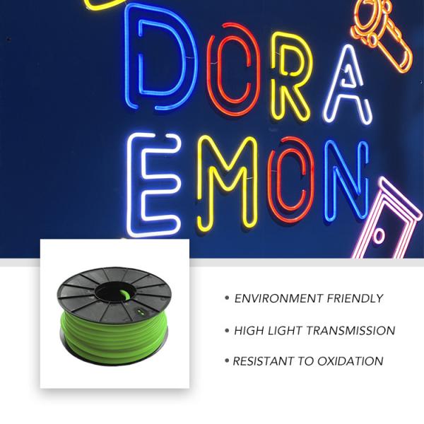 cor verde da espessura de 12mm 50 medidores de tira de néon verde do silicone do diodo emissor de luz