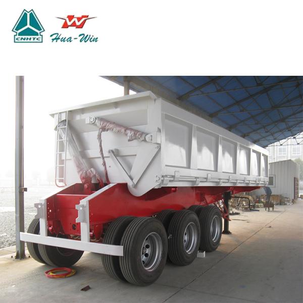 U shape 3 axles side dump semi trailer for one side or both side tipping