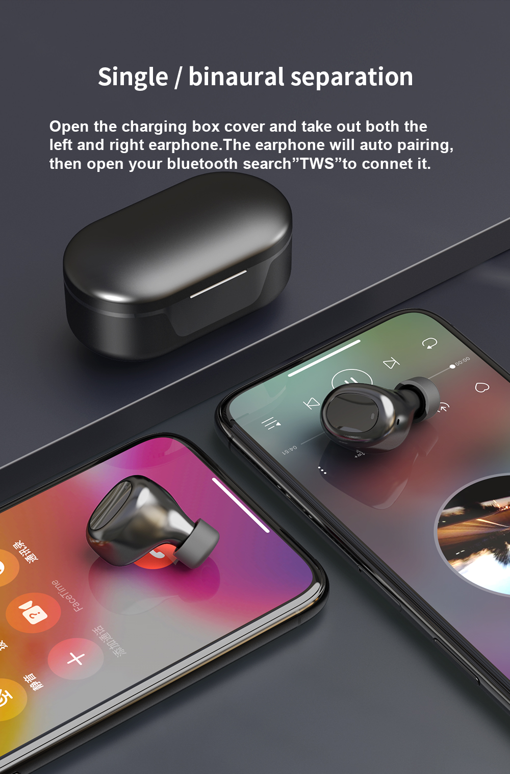 Умное 400mah водоустойчивое беспроводное Bluetooth Earbuds с Mic