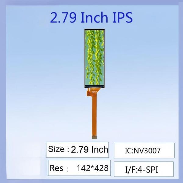 2.79-inch TFT LCD color screen | 142×428 long strip resolution, NV3007 driver, serial port screen, dedicated for industrial equipment status bars, easy to install in narrow spaces, stable display