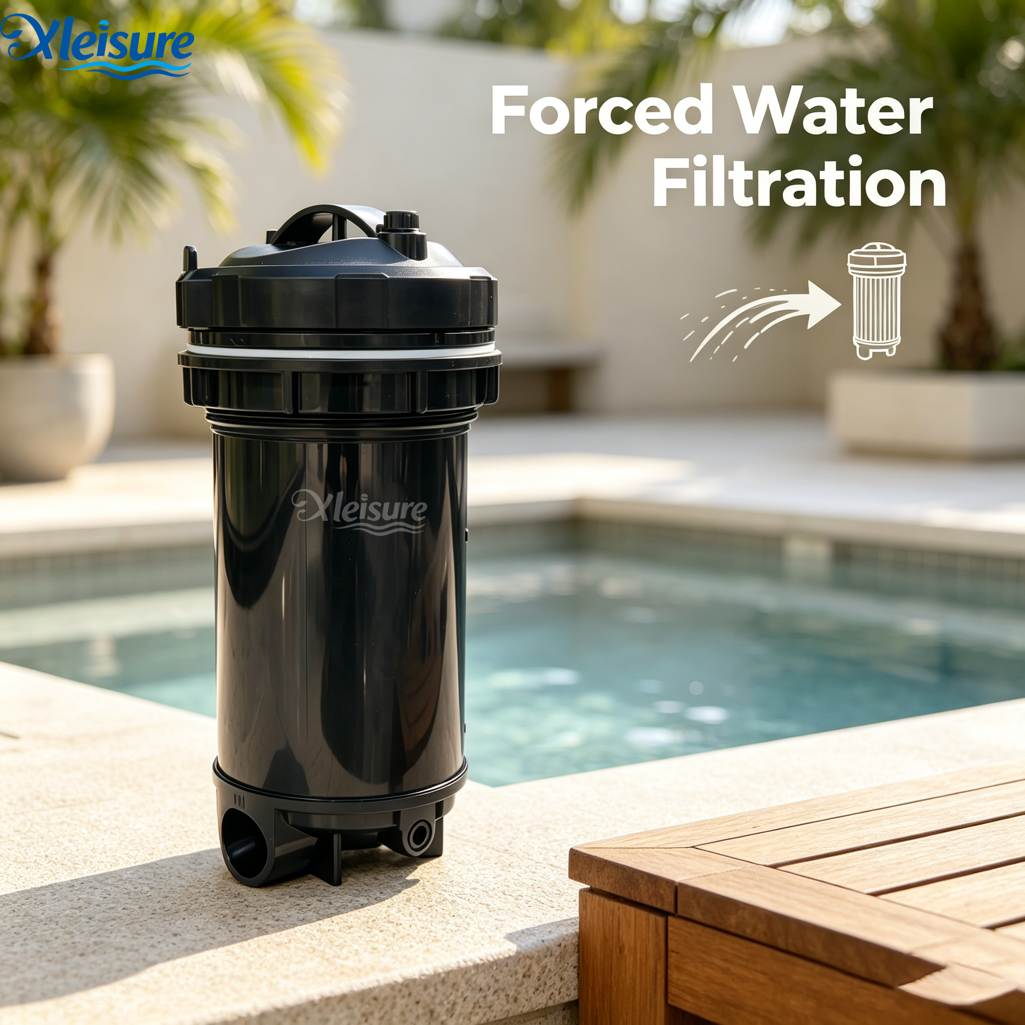 Top Load Pressure Filter Pressurized Canister Filter for Pool Hot Tub Filter Housing with Replacement Filter Cartridge