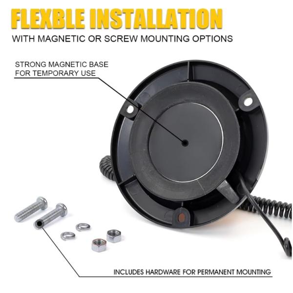 Plastic 15W Yellow Flash Rotating Luces Light LED Lamp For Truck Car Vans Bus