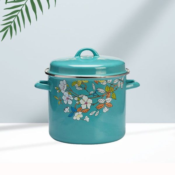 Eco Friendly Decal Casserole Pot Sets Steaming Cooking Enamel Pot Sets