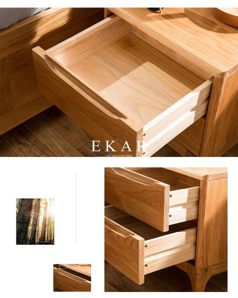 Bedroom Furniture Solid Oak Nightstand Bedside Table