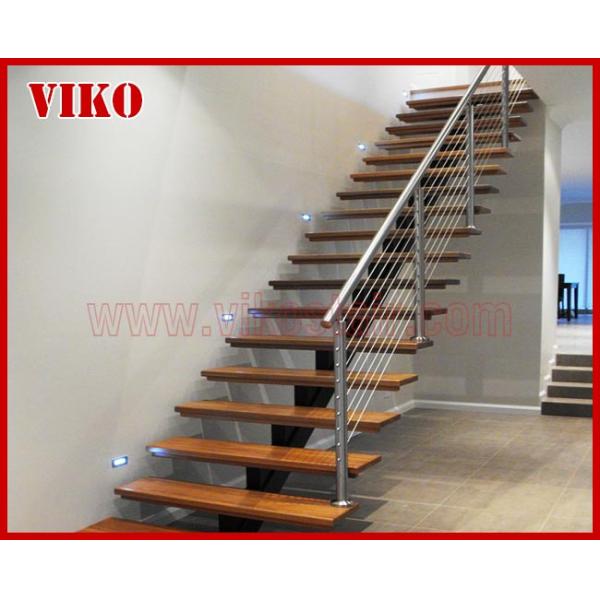 Steel Cable Stair VK72SC Handrail 304 Stainless Steel Aluminum Baluster Treed Beech Glass Carbon Steel Powder-coate