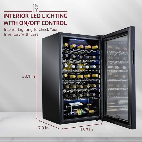 Wine Cooler Freestanding Wine Cooler Bottle Compressor Wine Cooler Refrigerator Freestanding Wine Cellar Temperature Control Wine Fridge Freestanding Mini Fridge Mini Fridge Matte Black Refrigerator