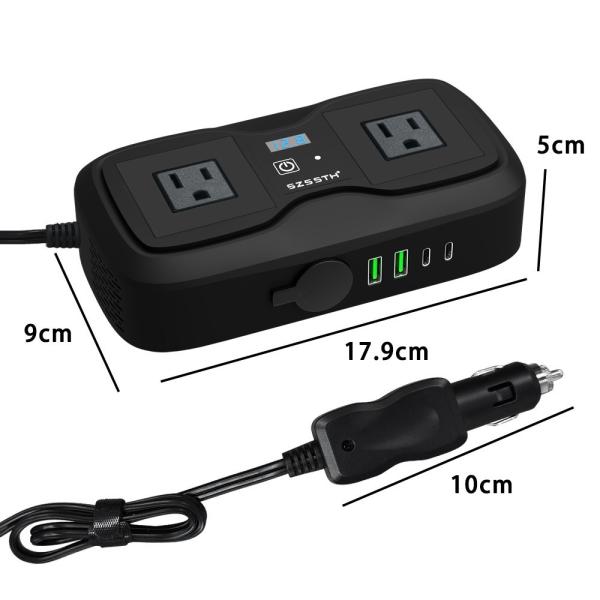 The Ultimate Car Charging Hub: 200W GaN Inverter with 4 USB Ports & AC Outlet | Power & Fast Charge All Your Devices On the Road