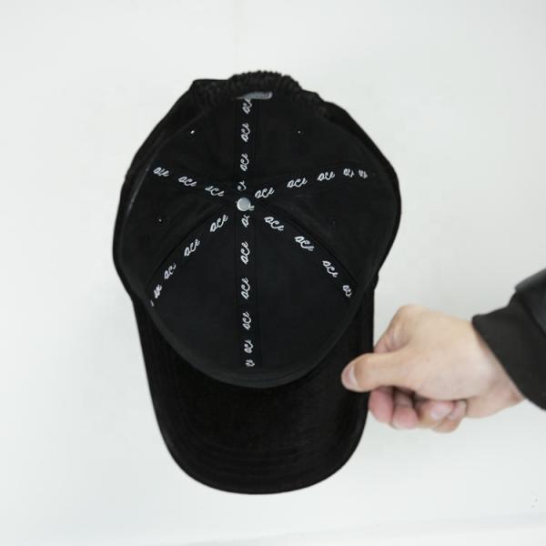 Unisex Fitted Unstructured Baseball Caps , Black Velvet Baseball Hat Quick Dry