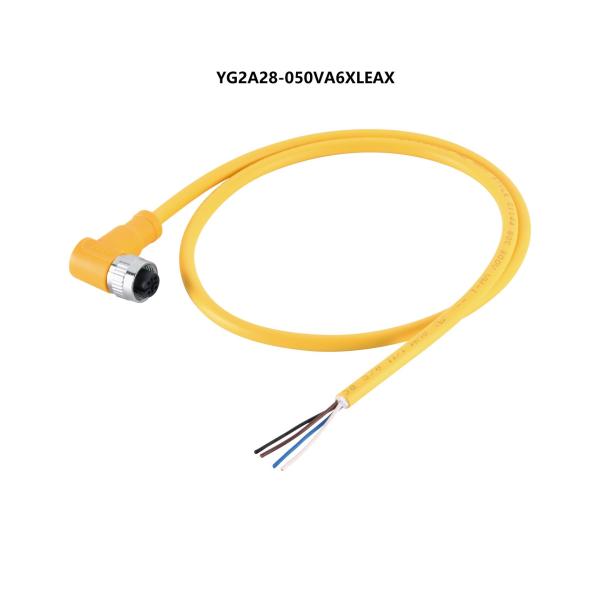 Female 8Pin Shielded Sensor Actuator Cable M12 Connector A Coded Right Angled 5m