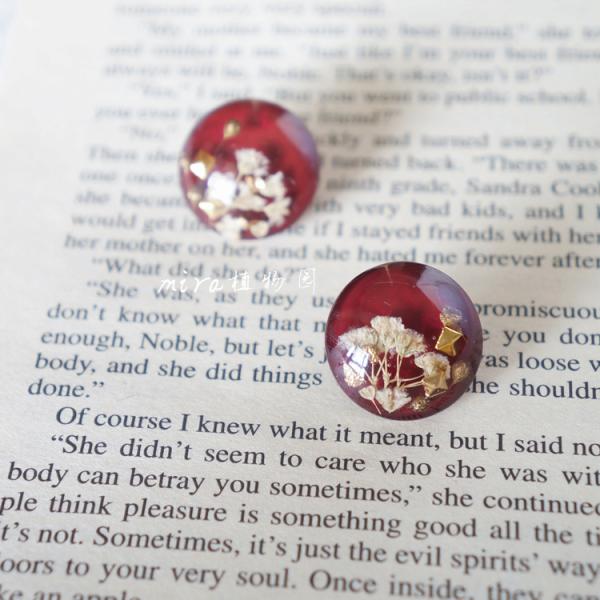 Dream Cats Pure 1cmx3cm Wedding Used 14K Gold Pearls Real Flowers Ear Studs