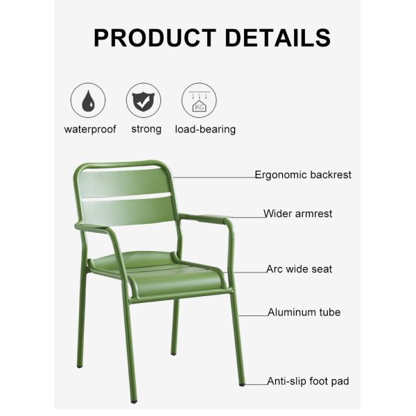 Colorful Terrace Balcony Furniture Stackable Outdoor Garden Coffee Table and Chair Waterproof
