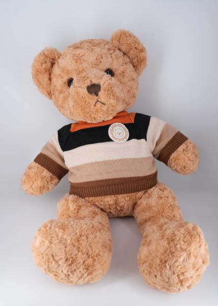 Different Colors Teddy Bear Long Plush Toy With Knit T Shirt Small Bear Stuffed Animal