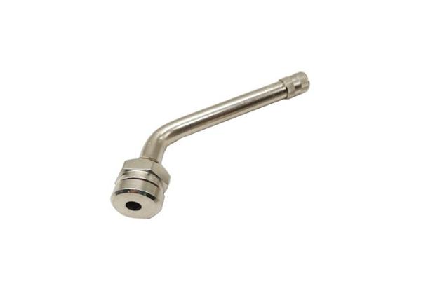 TR545D Clamp In Tire Valve Brass Nickel Plated Valves Bend 60° 9.7mm Rim Hole
