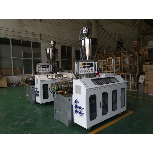 Automatic PVC Plastic Pipe Extrusion Machine Double Tube Making 16 - 50mm Pipe Diameter