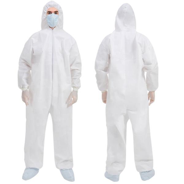 Odorless Medical Protective Clothing Microporous Disposable Coverall With Hood