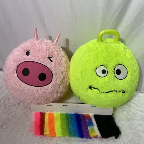 Stress Relief Fluffy Hopper Ball with Plush Cover Polyester Outer Skin Material