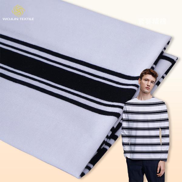 Single Face Striped Knit Fabric Yarn Dyed 32S 175cm For Sportswear Clothing
