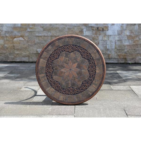 3PCS Meubles d'extérieur en aluminium fondu Ensemble de salle à manger en aluminium plié