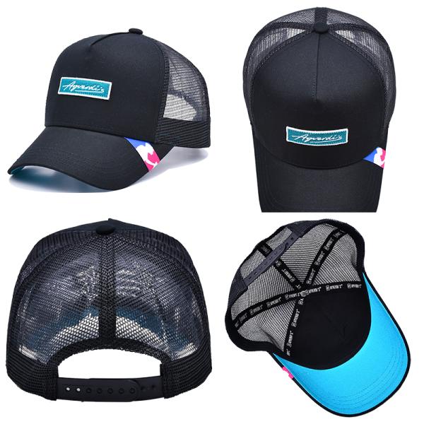 Легкая мужская 6-панельная шапка для грузовиков с тканевым ярлыком