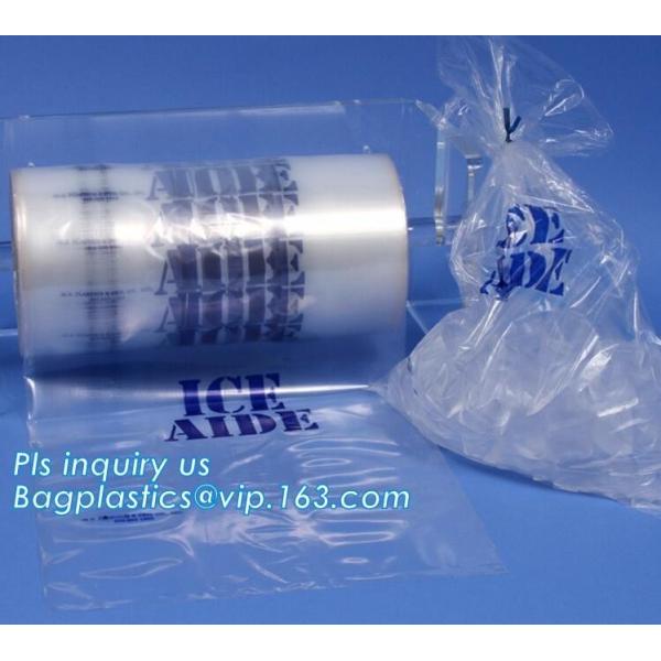 nylon Drawstring closure Plastic Ice Bags, biodegradable ice cube plastic bag,