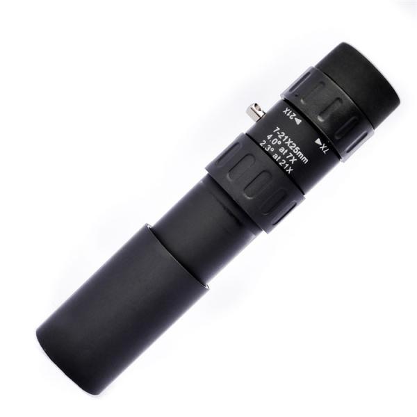 telescópio do monocular do estojo compacto da prova de choque do monocular do zumbido 7-21x25