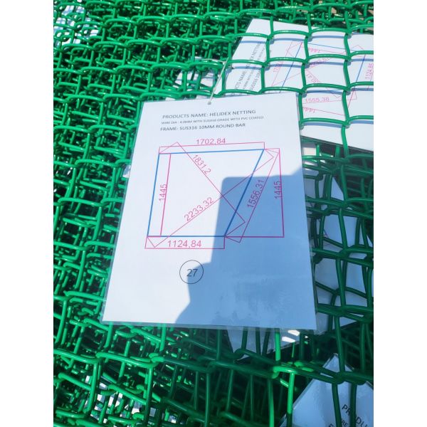 13mm diameter Rod bar frame PVC Coated Helideck Safety Mesh For Platforms Safety use