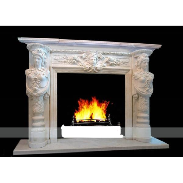 White marble fireplace mantel,China stone carving fireplaces mantel surrounds, home decoration