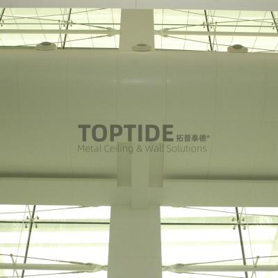 Custom Made Exterior Suspended Aluminium Windproof Ceiling Metal Curved Washable Ceiling Tiles