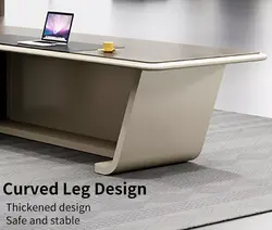 Modern Boss Home Office Waterproof L Shape Computer Desk with PANEL Wood Style Design