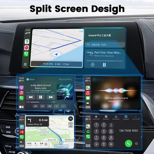 Car Accessories Split Screen Media Radio Carlinkit Mini Ultra Online Map Wireless Adapter Carplay Ai Box Online Upgrade Usb Car Play