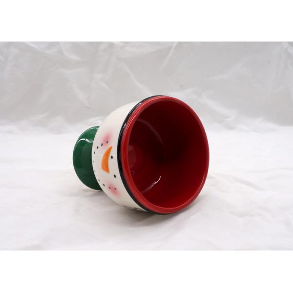 Ceramic Snowman Coffee Mug , Strong Dolomite Christmas Mugs With Feet