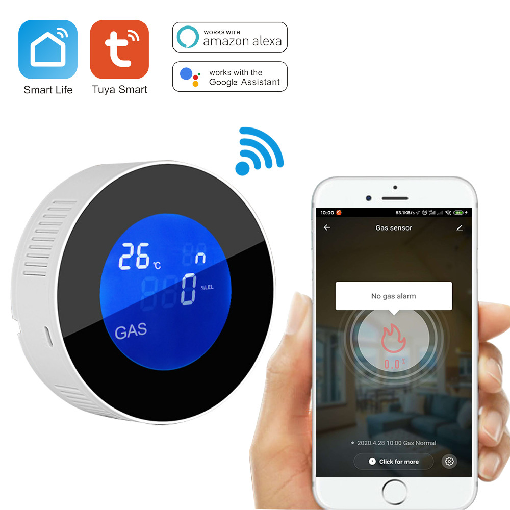 Glomarket Tuya Wi-Fi сигнализация ЖК-цифровая сигнализация пульт дистанционного управления детектор утечки газа датчик детектор утечки газа