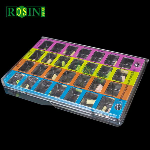 Custom Monthly Portable Pharmacy Blister Packaging Self Adhesive With Rip Off Lattice