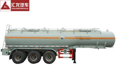 Sulfuric Acid Chemical Tank Trailer , Tank Semi Trailer With Plastic Liner Inside