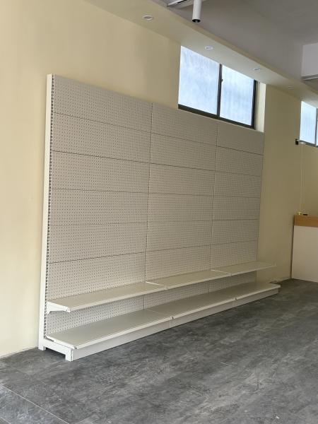 Grey White Gondola Store Shelving 65kg Capacity Black Gondola Shelving Units