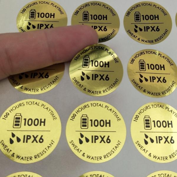 カスタム印刷ゴールド箔ステッカー エンボス加工メタリックラベル & カスタムメタリックステッカー