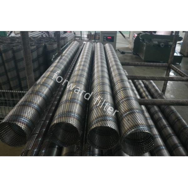 Steel Sand Control Screens , Perforated Stainless Pipe With Round Slot And