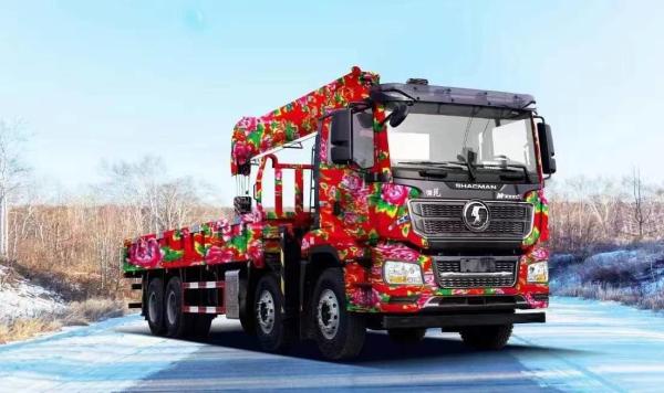 SHACMAN Shacman F3000 Crane Cargo Truck 8x4 380hp Cargo Box Truck EuroII
