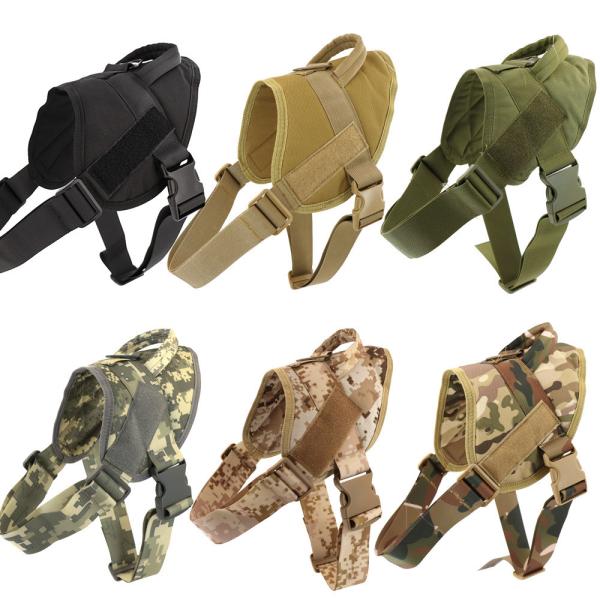 Black Personalized Tactical Dog Harness 90cm 1000D Nylon