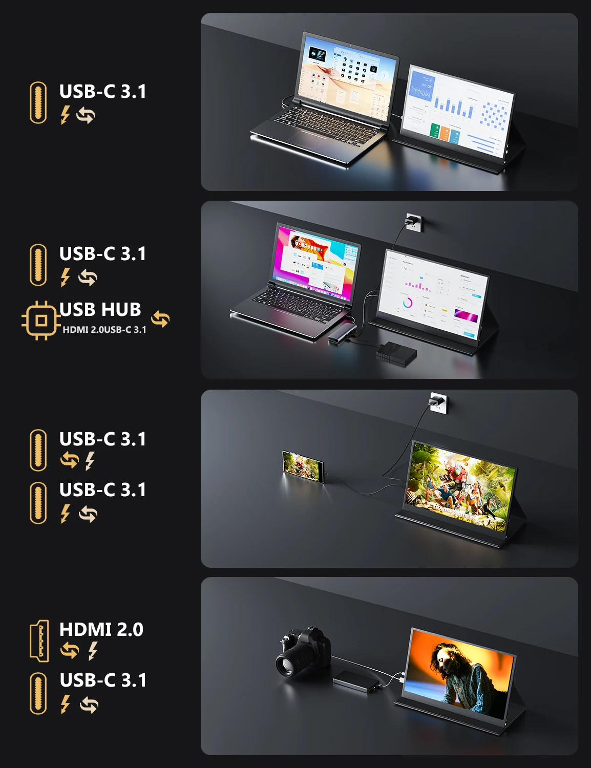 13.3 дюймовый ЖК-дисплей Малые мониторы 4K 3840*2160P Ips Игровой монитор Панельный экран USB Для PS5