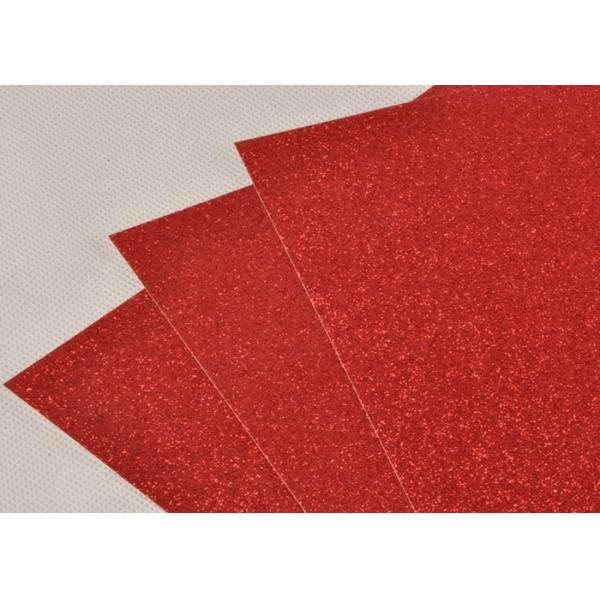 Decorating 300gsm Red Glitter Paper 0.5mm Thickness For Wedding Invitation