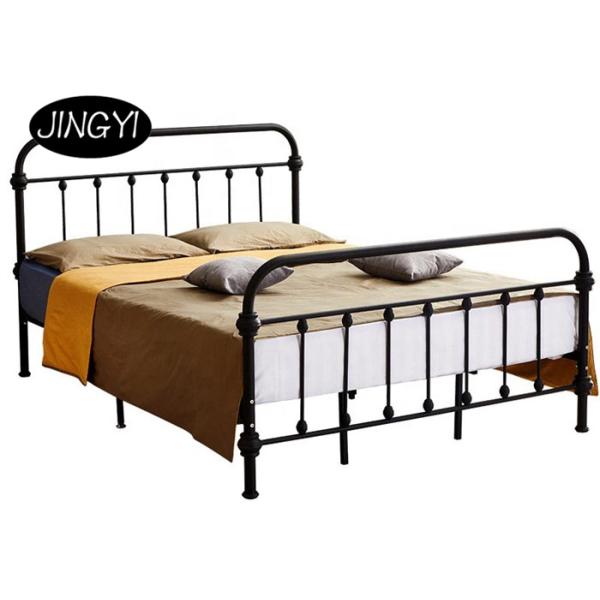 Platform Black Simple Iron Frame ODM Metal Tube Bed Bedroom Furniture Modern