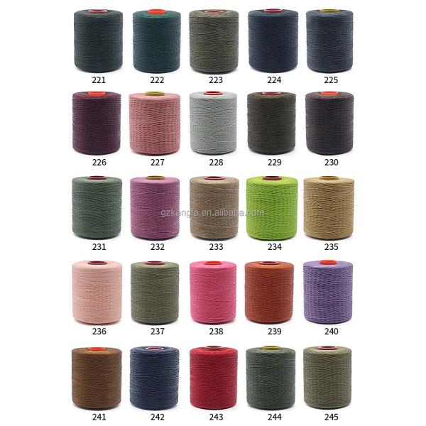 100% Polyester Flat Braided Sewing Yarn For Leather Braided Wax Thread 240 Colors