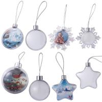 Sublimation Snowflake Ornament Plastic Christmas Pendant Sublimation Blank Christmas Hanging Decorations