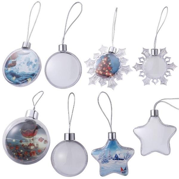 Sublimation Snowflake Ornament Plastic Christmas Pendant Sublimation Blank Christmas Hanging Decorations