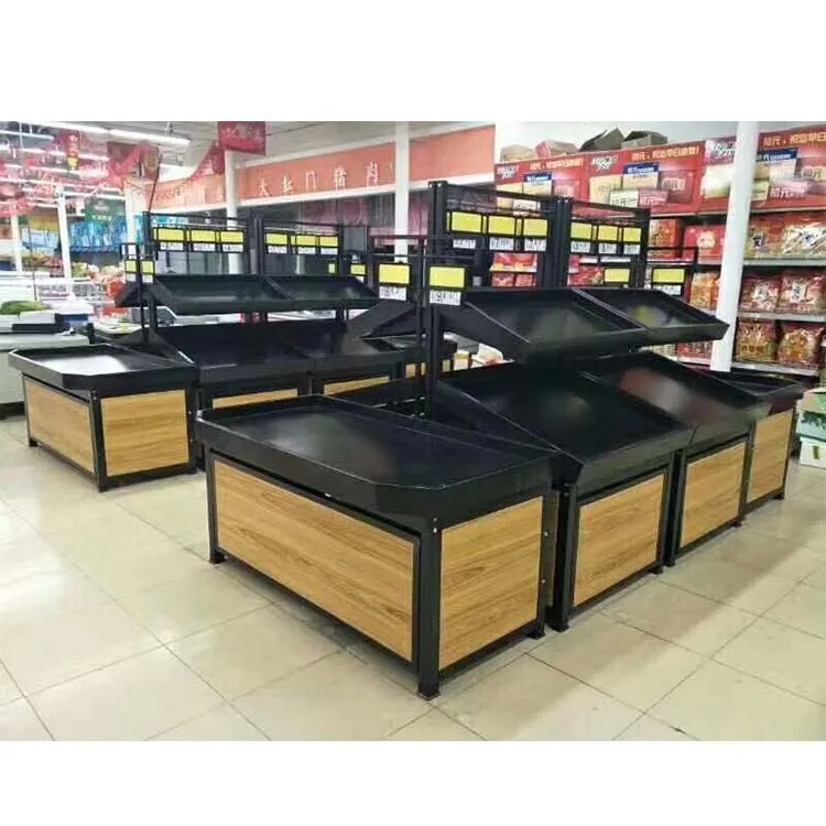 Supermarket Adjustable Fruit and Vegetable Rack Produce Display Stand