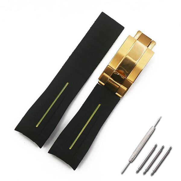 faixa de relógio de couro do silicone de RoHS 20mm da correia da faixa de relógio de 20g 22mm