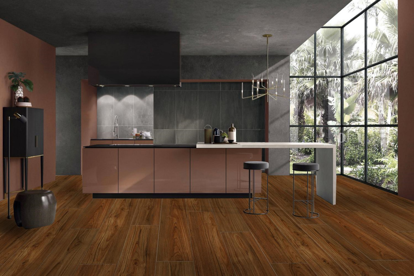 лист 5mm SPC справляясь Teakwood Burlywood GKBM JR-W17020 Eco дружелюбный коррозионностойкий ультра светлый